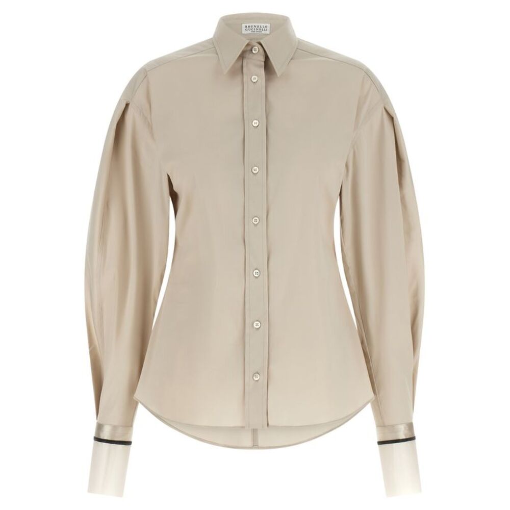 Brunello Cucinelli Beige Cotton Women's Blouse